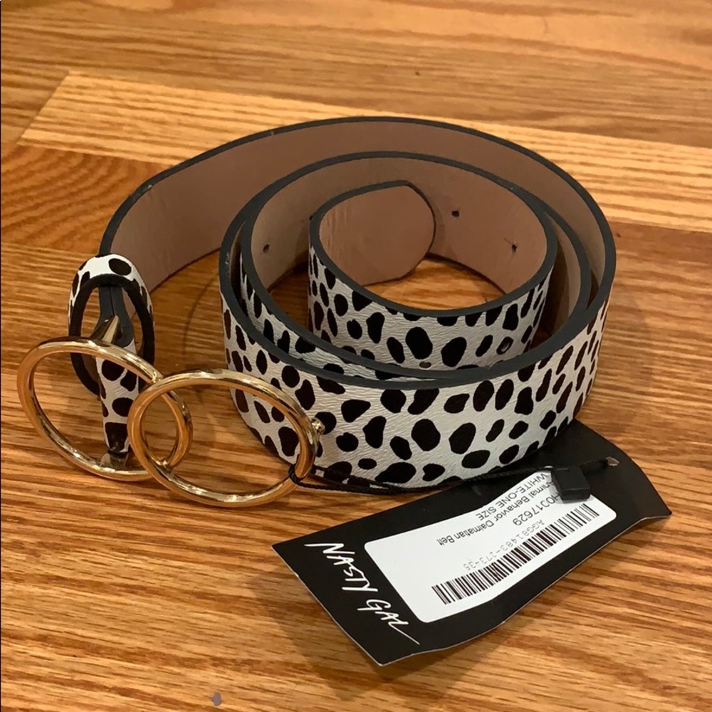 Nasty Gal cow print belt